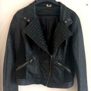 Studded leather jacket